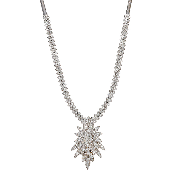 Collier, 18K, Weißgold, Brillanten 2,70 ct