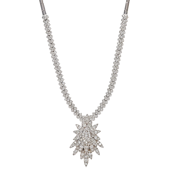 Collier, 18K, Weißgold, Brillanten 2,70 ct