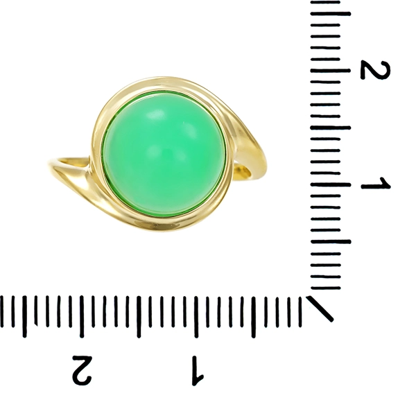 Ring, 14K, Gelbgold, Chrysopras