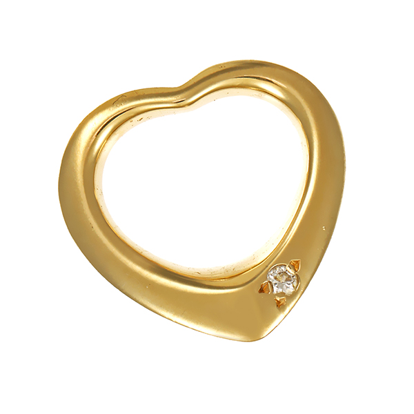Anhänger, 14K, Gelbgold, Diamant, Herz