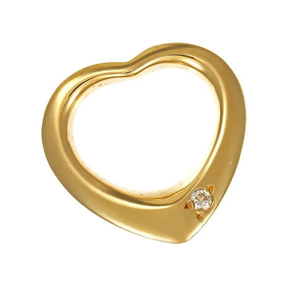 Anhänger, 14K, Gelbgold, Diamant, Herz