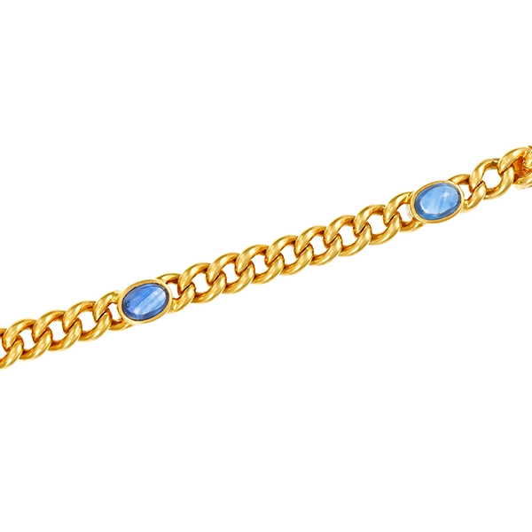 Armband, 18K, Gelbgold, Saphire, Panzer-