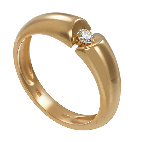 Brillantring, 14K, Gelbgold, 0,10ct