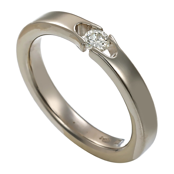 Diamantring, Pt950, Platin, Brillant 0,10 ct, Niessing