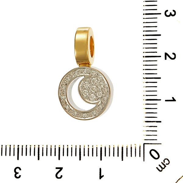 Anhänger, 18K, Gelb-/Weißgold, Brillanten