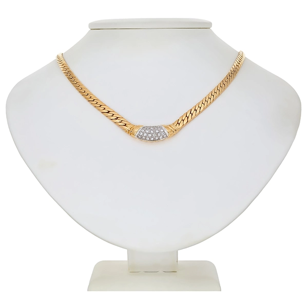 Collier, 14K, Gelb-/Weißgold, Brillant