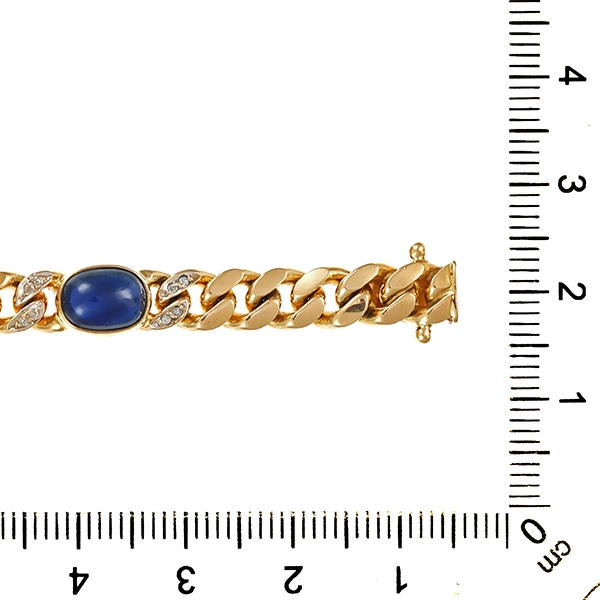 Armband, 14K, Gelb-/Weißgold, Saphir, Diamant