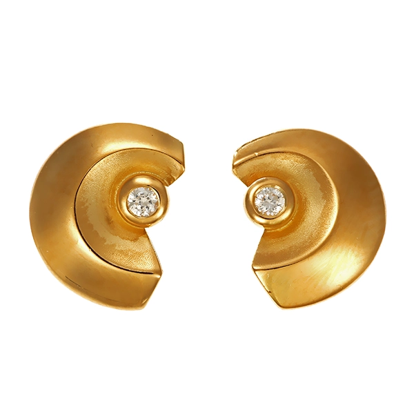 Ohrstecker, 18K, Gelbgold, Zirkonia