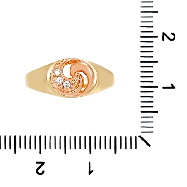 Ring, 14K, Rot-/Gelbgold, Zirkonia