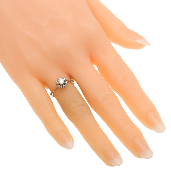Diamantring, 14K, Weißgold, Brillant 0,20 ct