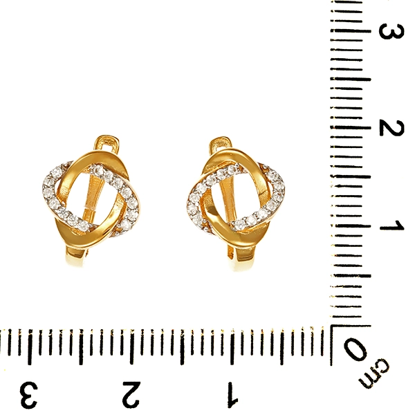 Ohrhänger, 18K, Gelb-/Weißgold, Zirkonia