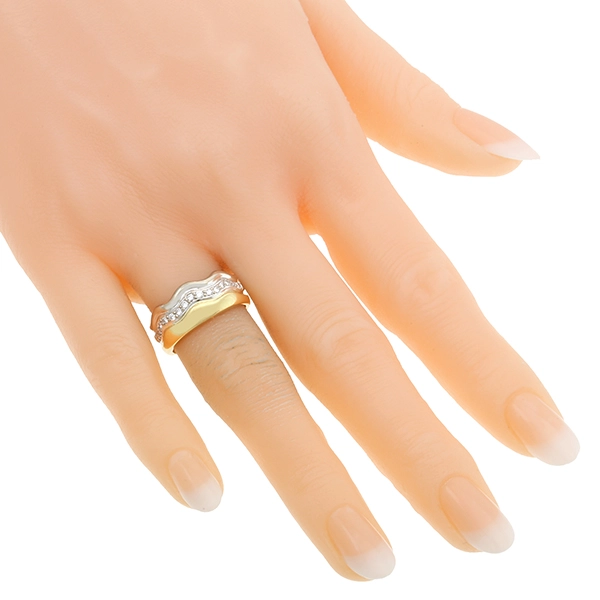Diamantring, 18K, Gelb-/Weißgold, Brillanten 0,23 ct