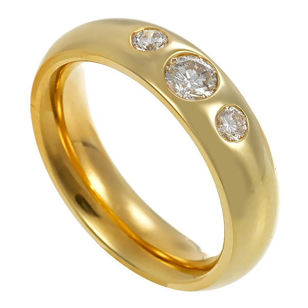 Herrenring, 14K, Gelbgold, Brillanten