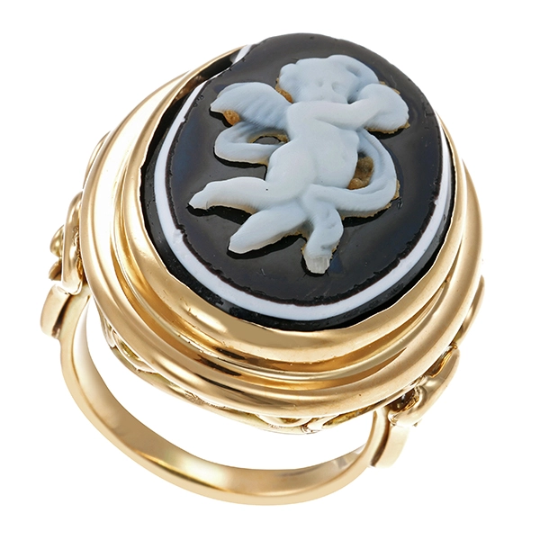 Ring, 14K, Gelbgold, Gemme