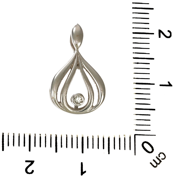 Anhänger, 14K, Weißgold, Diamant