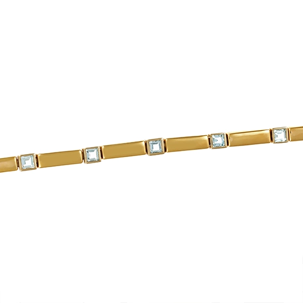 Armband, 14K, Gelbgold, Topas blau