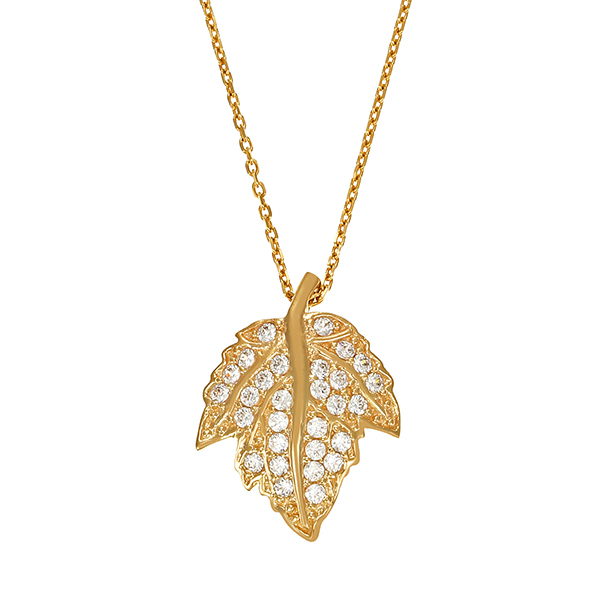 Collier, 14K, Gelbgold, Zirkonia