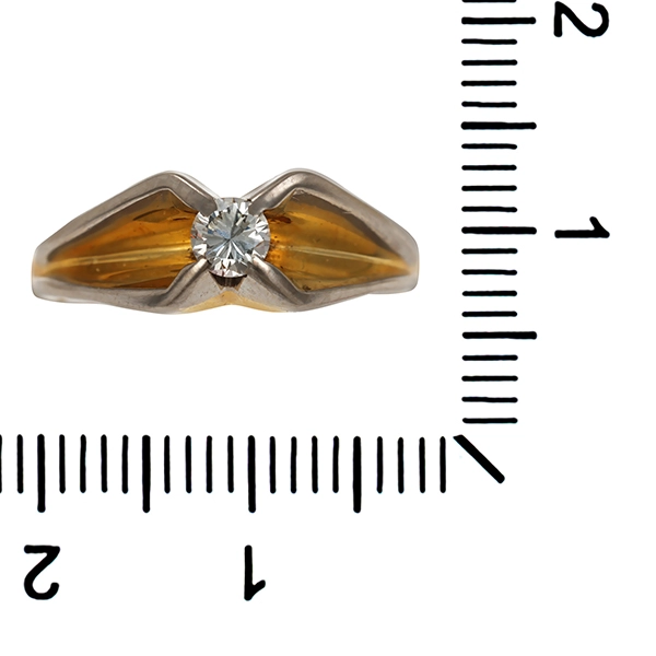 Diamantring, 14K, Gelb-/Weißgold, Brillant 0,15 ct