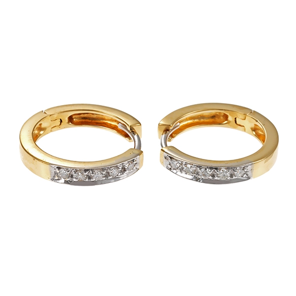 Creolen, 18K, Gelb-/Weißgold, Diamanten