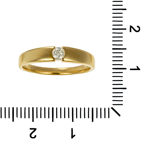 Brillantring, 14K, Gelbgold, 0,10ct