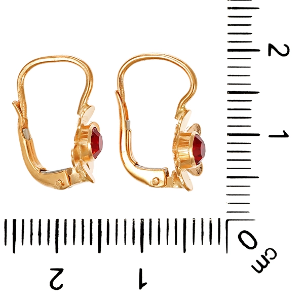 Ohrhänger, 14K, Rotgold, synth. Steine