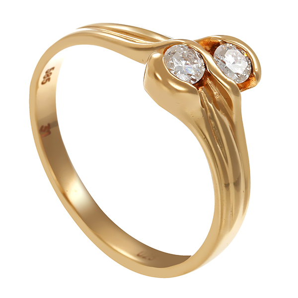 Diamantring, 14K, Gelbgold, Brillanten 0,25 ct