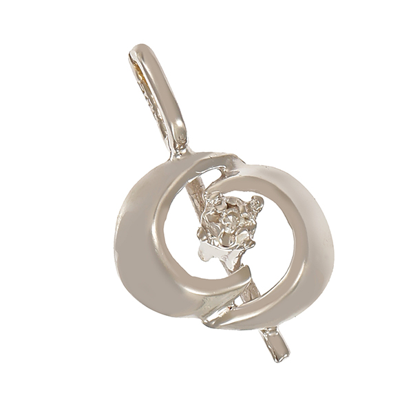 Anhänger, 14K, Weißgold, Diamant