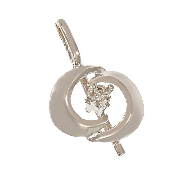 Anhänger, 14K, Weißgold, Diamant