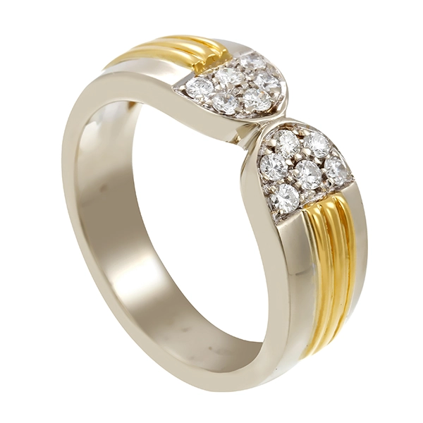 Diamantring, 18K, Gelb-/Weißgold, Brillanten 0,24 ct