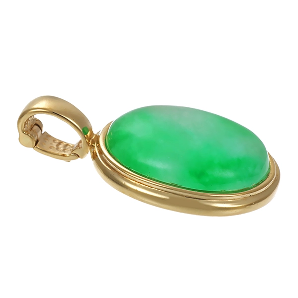 Anhänger, 9K, Gelbgold, Jade