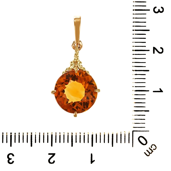 Anhänger, 14K, Gelbgold, Citrin