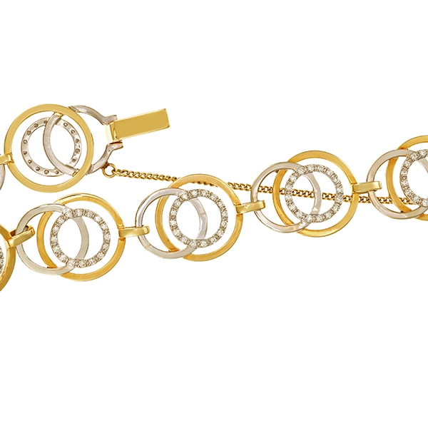 Armband, 14K, Gelb-/Weißgold, Brillant