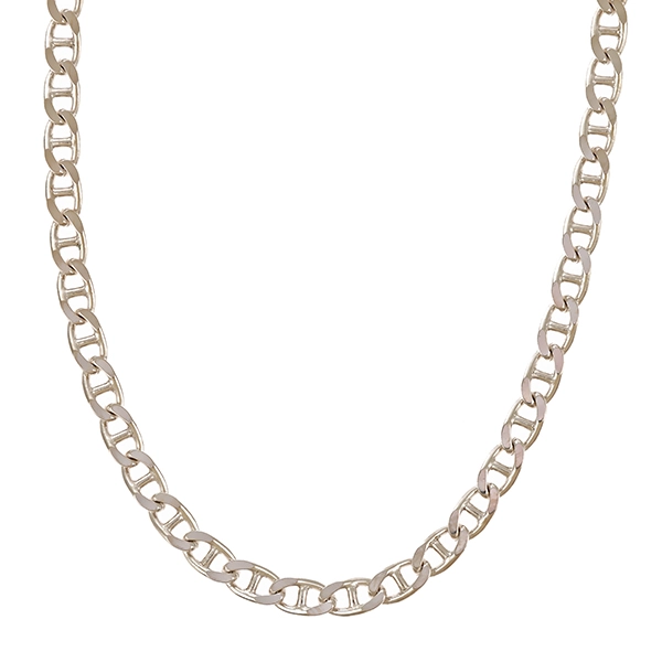 Kette, 8K, Weißgold, Stegpanzer