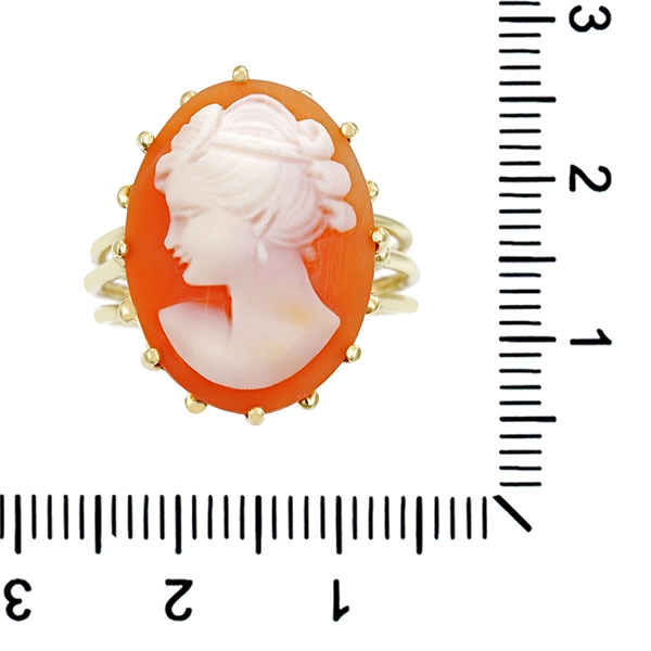 Ring, 14K, Gelbgold, Gemme