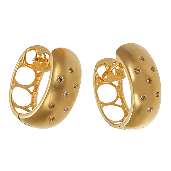 Creolen, 14K, Gelbgold, Diamanten