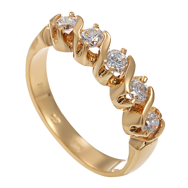 Ring, 14K, Gelbgold, Zirkonia