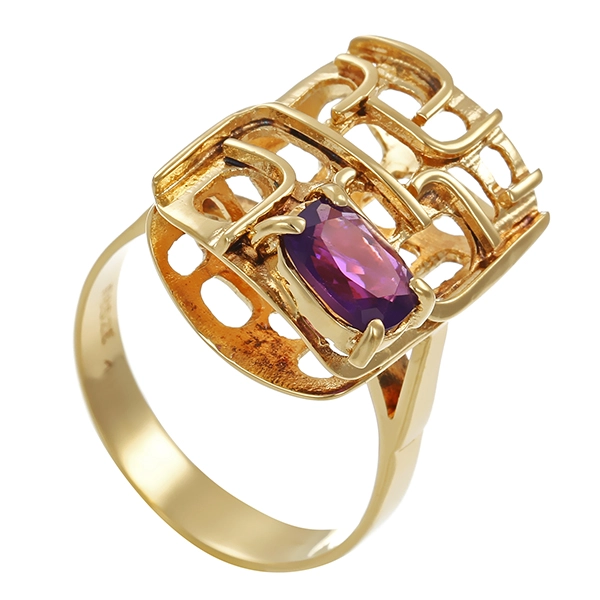 Ring, 14K, Gelbgold, 1 Amethyst