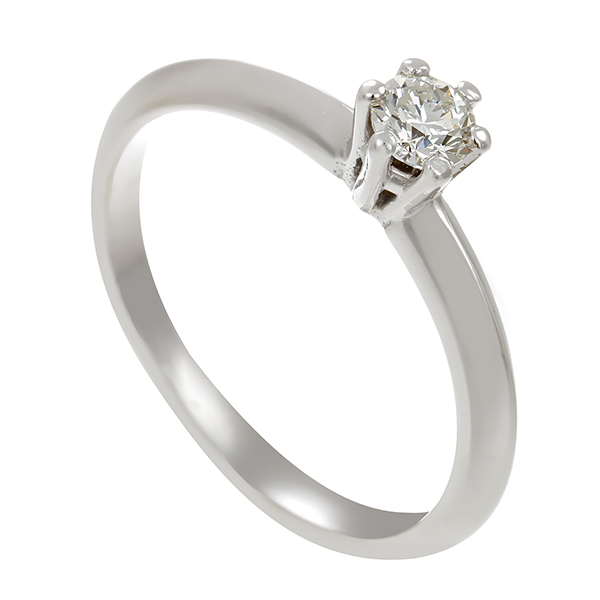 Diamantring, 14K, Weißgold, Brillant 0,15 ct