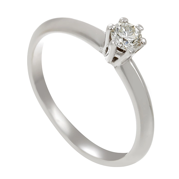 Diamantring, 14K, Weißgold, Brillant 0,15 ct