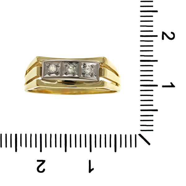 Diamantring, 14K, Gelb-/Weißgold