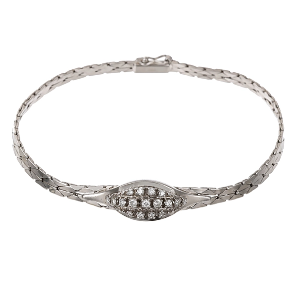 Armband, 14K, Weißgold, Brillant