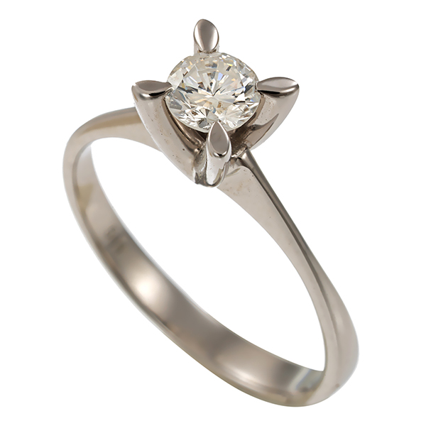 Diamantring, 14K, Weißgold, Brillant 0,36 ct