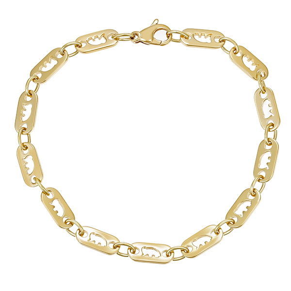 Armband, 14K, Elefanten
