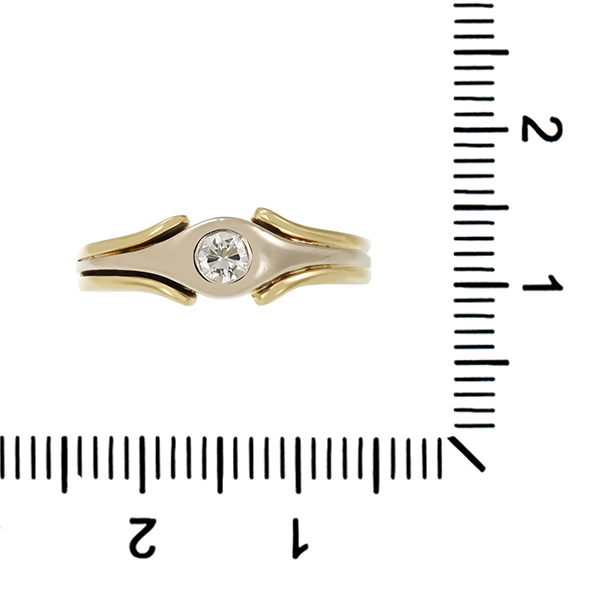 Diamantring, 14K, Gelb-/Weißgold, Brillant 0,15 ct