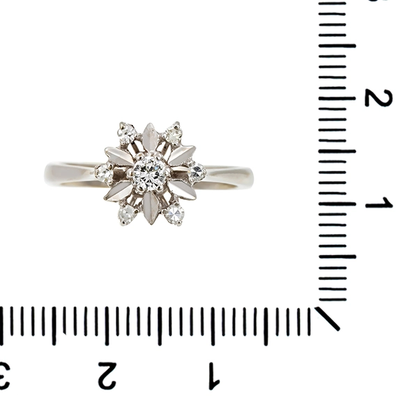Diamantring, 18K, Weißgold, Diamanten 0,21 ct