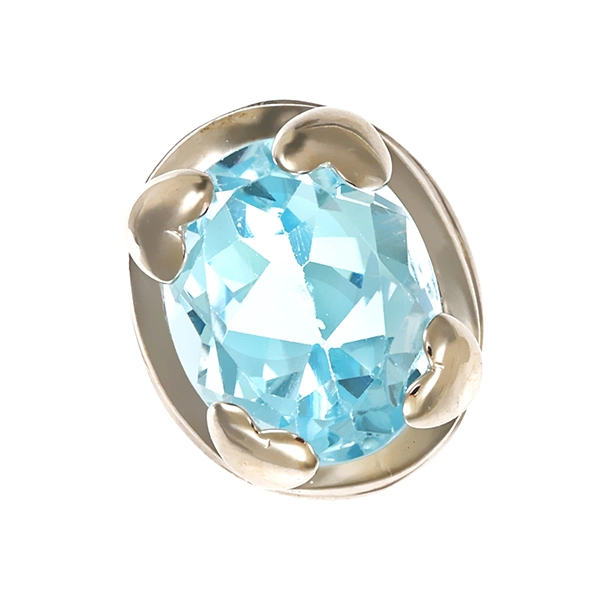 Anhänger, 14K, Weißgold, Topas blau