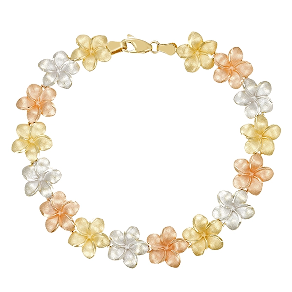 Armband, 14K, Rot-/Gelb-/Weißgold, Blumen