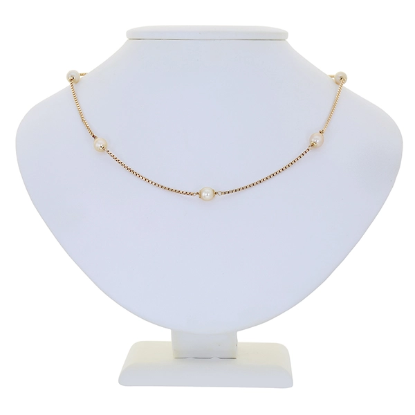 Kette, 18K, Gelbgold, Perlen