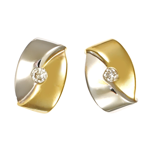 Ohrstecker, 14K, Gelb-/Weißgold, Brillanten