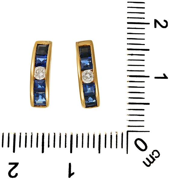 Ohrstecker, 18K, Saphire, Brillanten